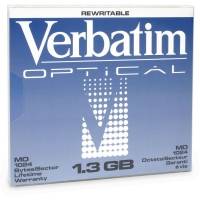 VERBATIM 93889 1.3GB 1024B/S 5.25" REWRITABLE OPTICAL DISK 1PK